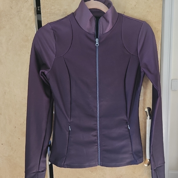 Ghost Flower Jackets & Blazers - SALE! "GHOST FLOWER" Women's Workout / Exercise Jacket in 2-tones of Rich Purple